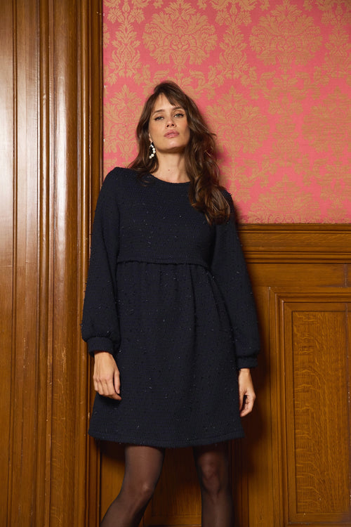 Robe Margaret tweed marine