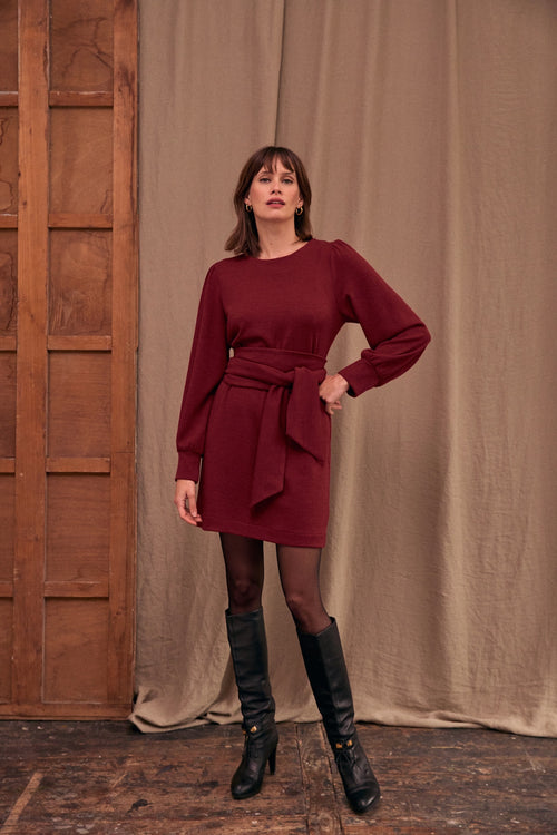 Robe Louison maille brique