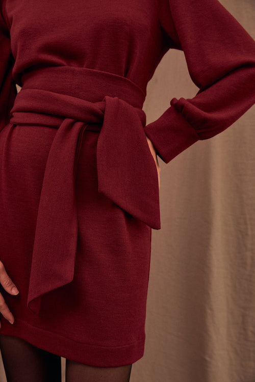 Robe Louison maille brique