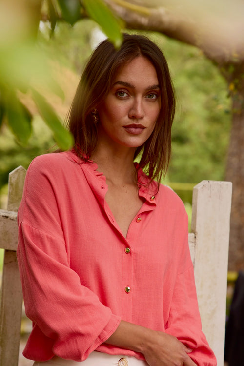 Bella coral blouse