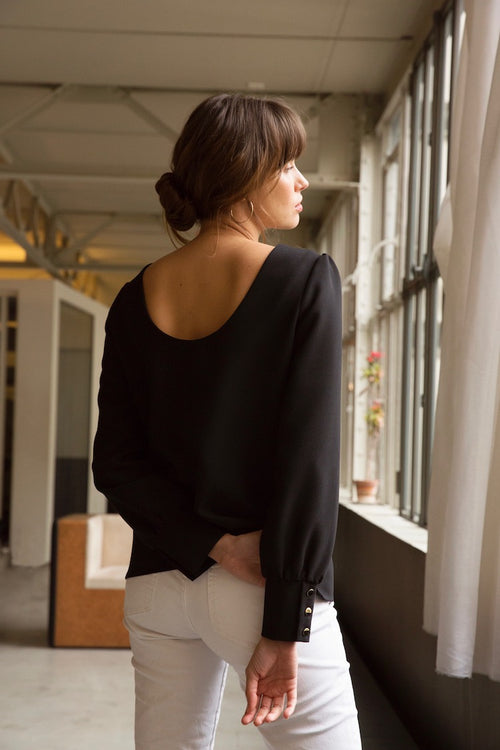 Black Adrienne blouse