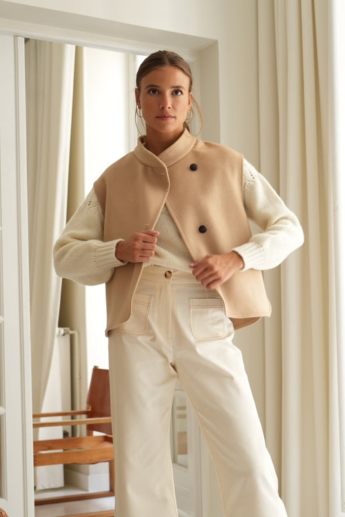 Pantalon Paimpol gabardine écrue