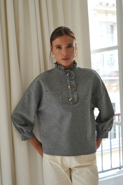 Chemise Jordane flanelle grise