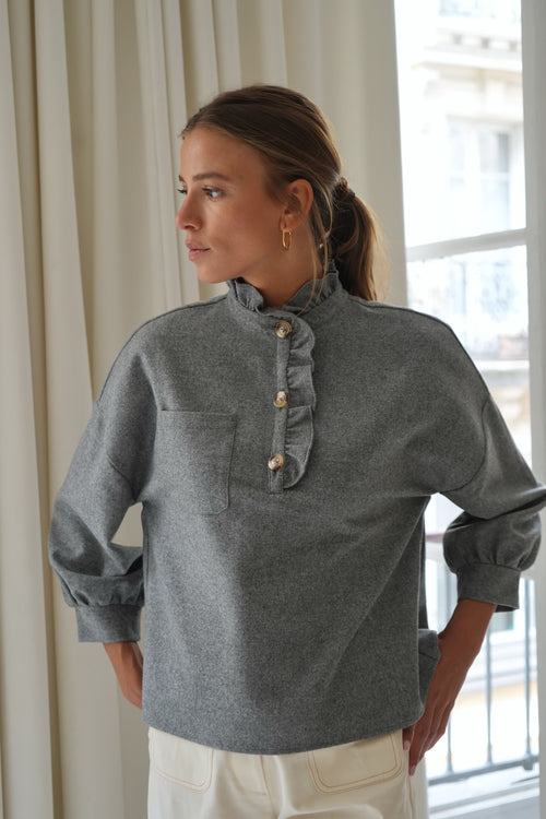 Chemise Jordane flanelle grise