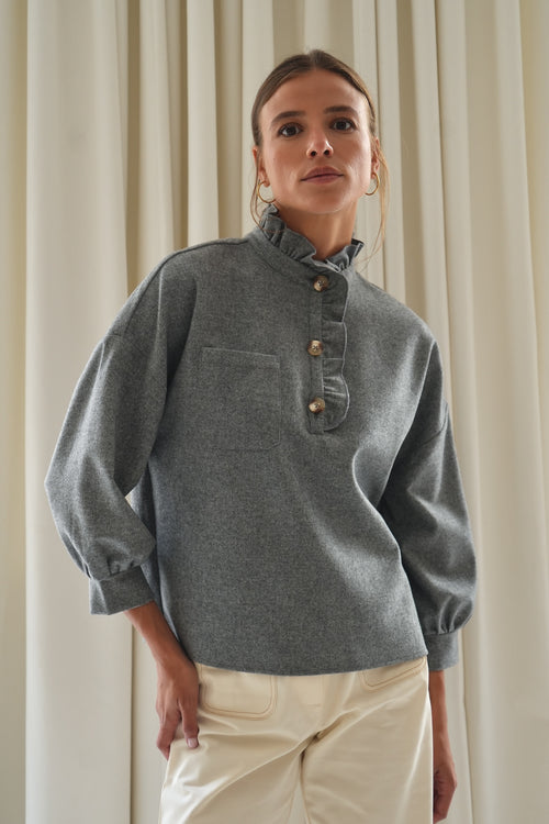 Chemise Jordane flanelle grise