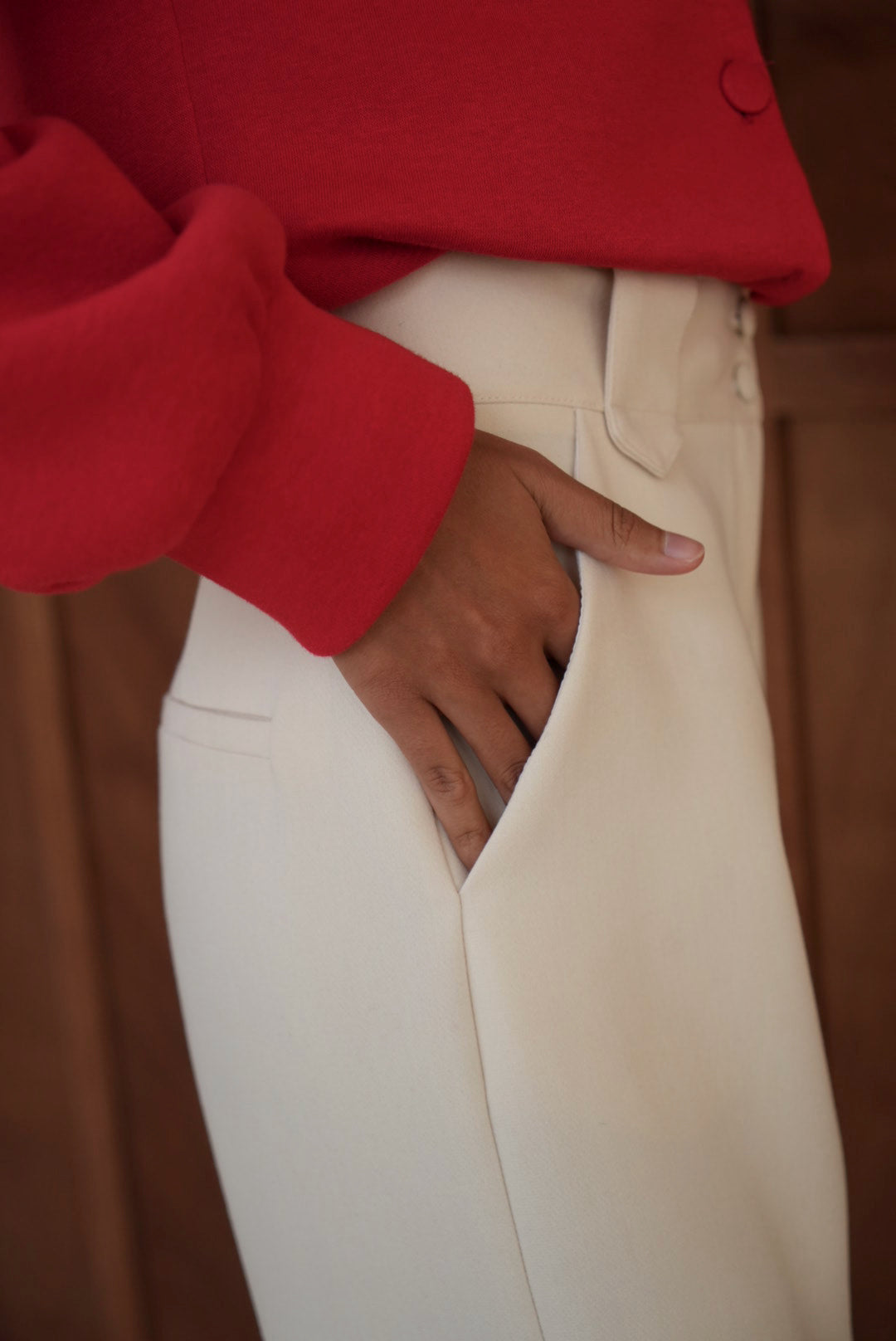 Pantalon Gaby beige poudré
