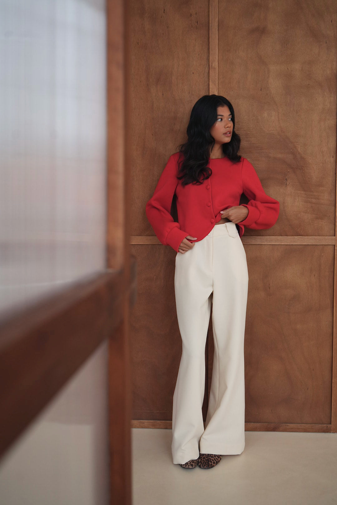 Pantalon Gaby beige poudré