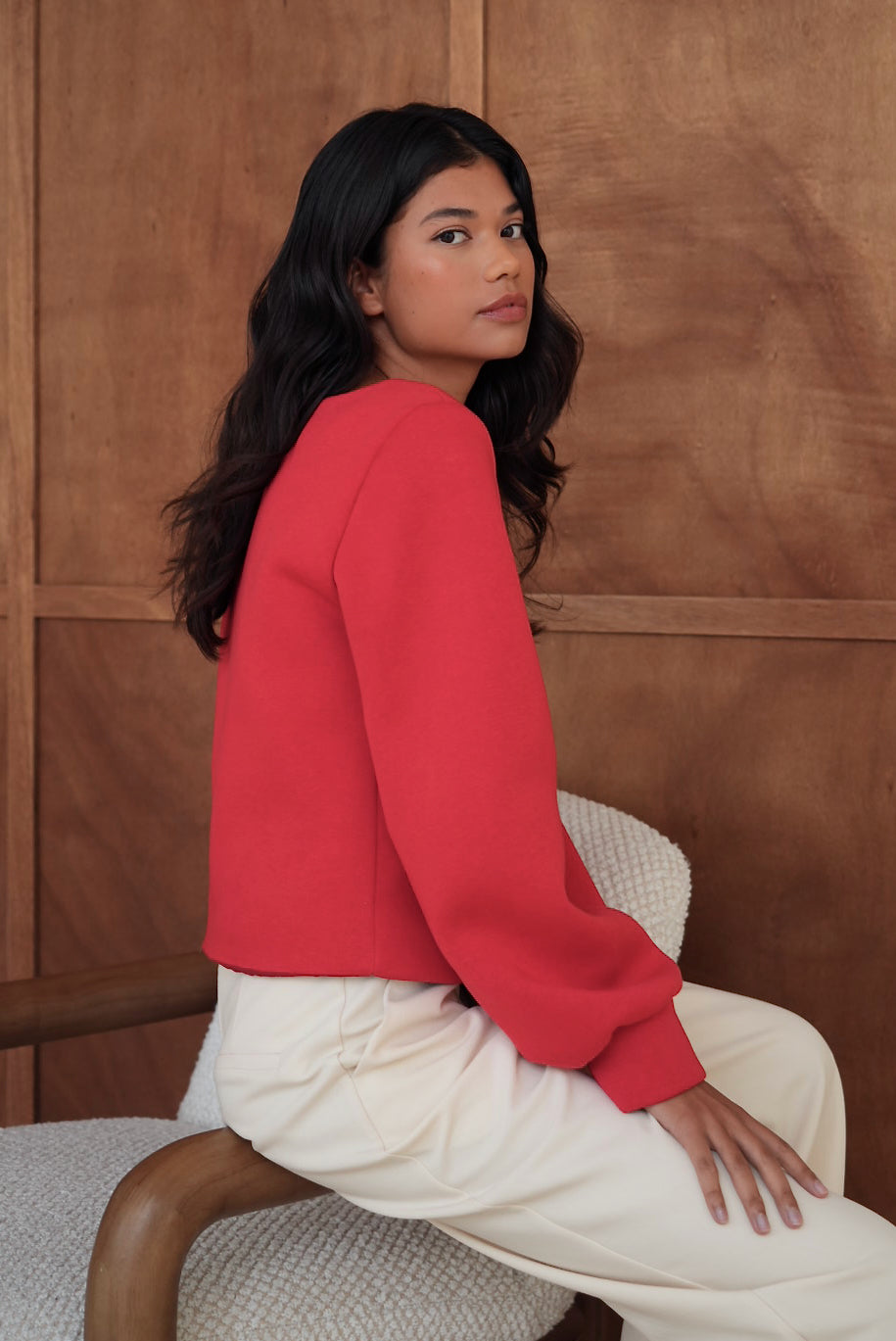 Top Valéria molleton rouge
