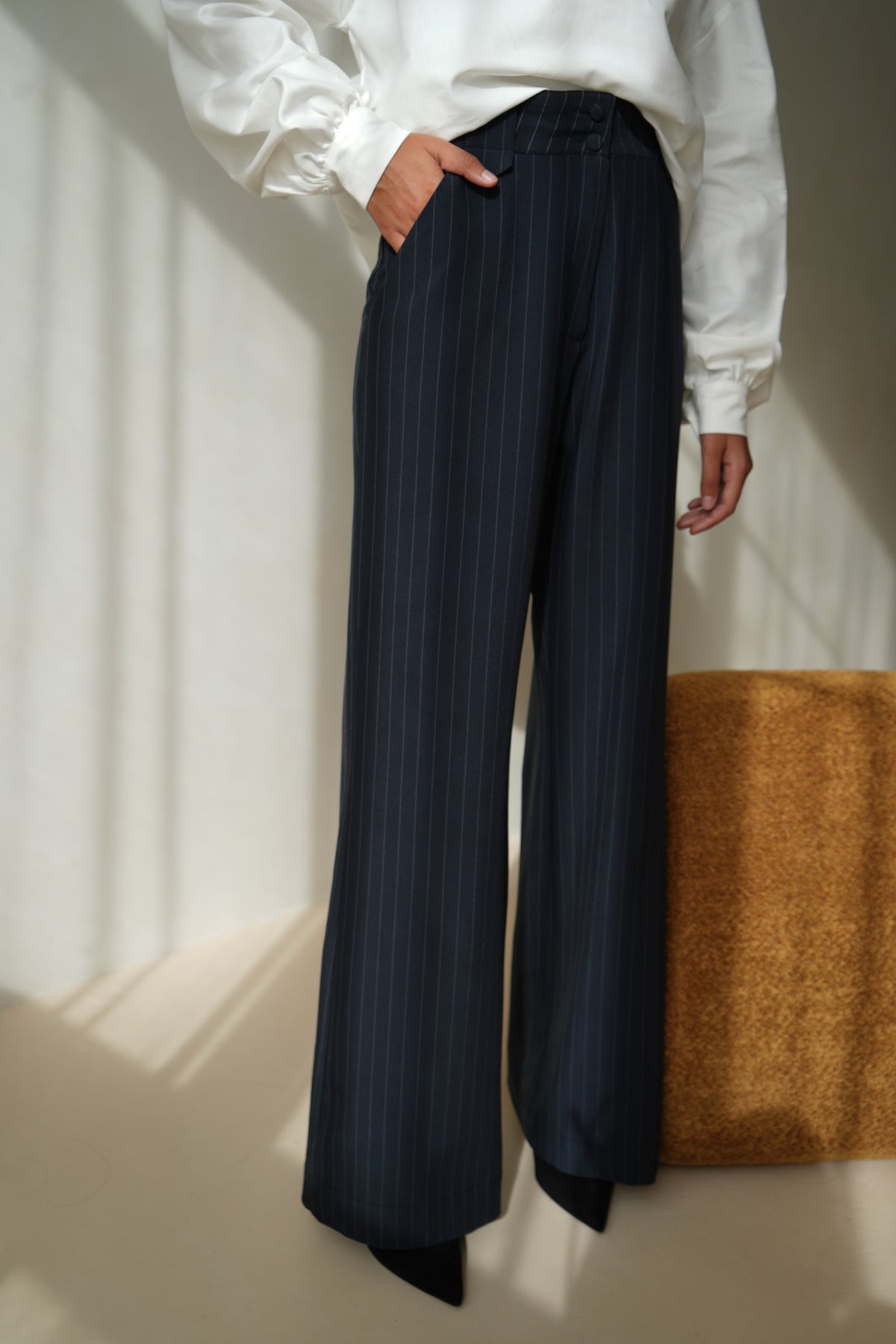 Pantalon Gaby rayures marine