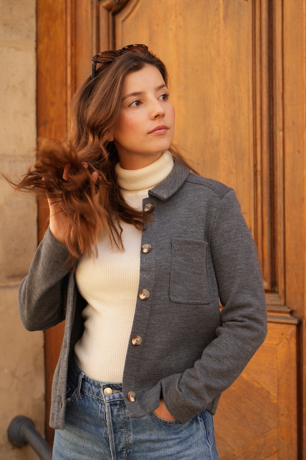 Gilet Alia laine grise