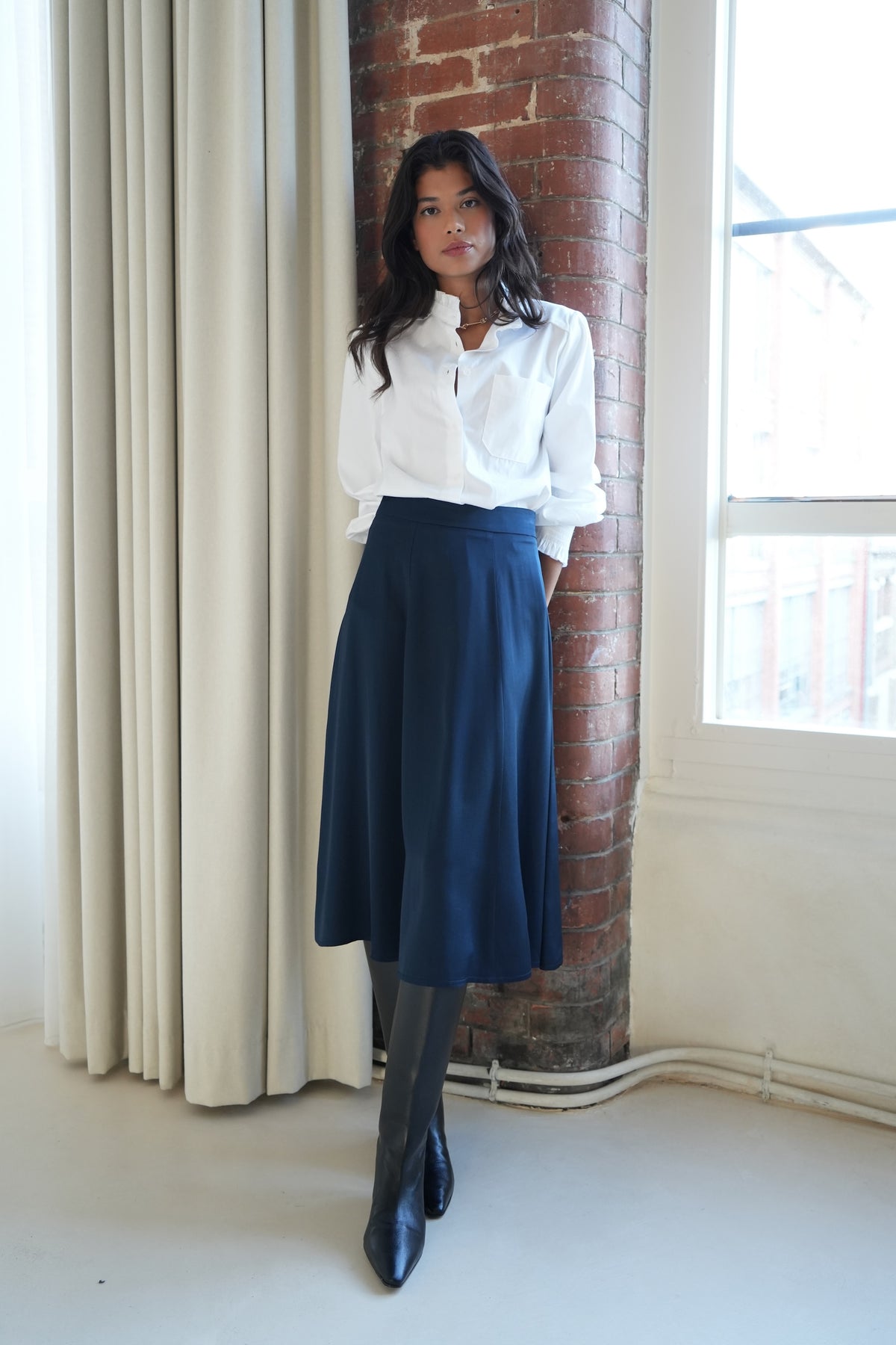 Jupe Macha satin marine