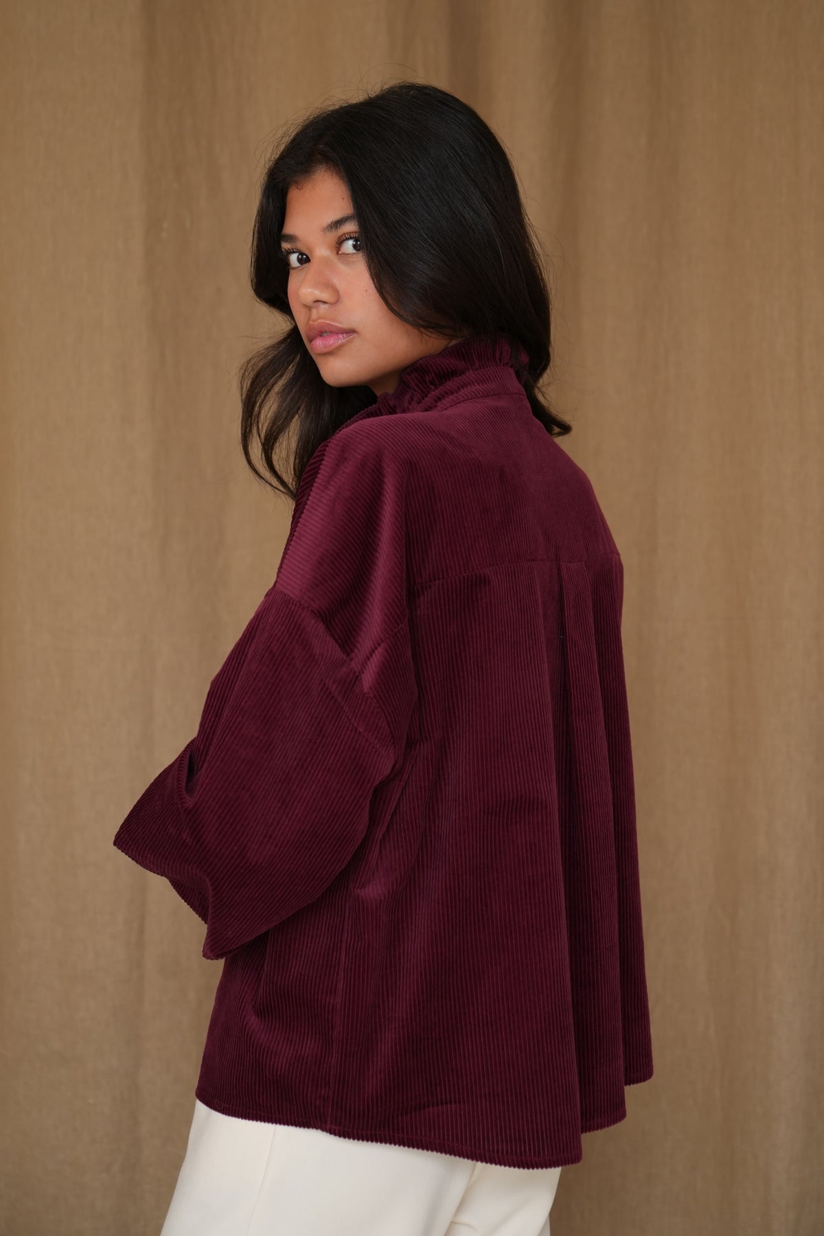 Chemise Jordane velours prune