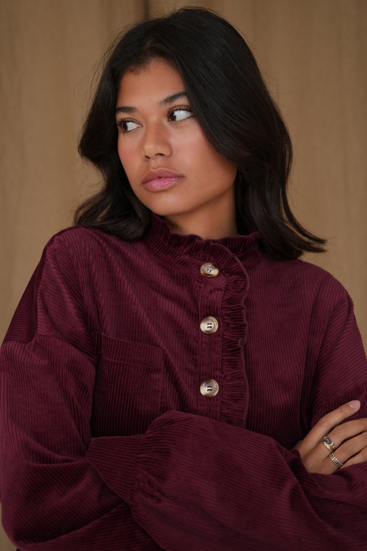 Chemise Jordane velours prune