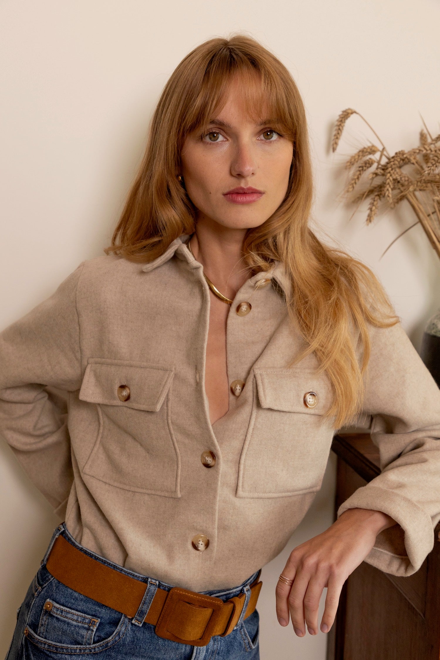 Veste Andréa flanelle beige