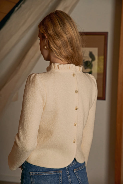 Top Odyssée ecru wool
