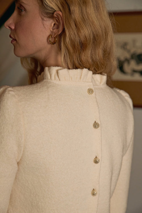 Top Odyssée ecru wool