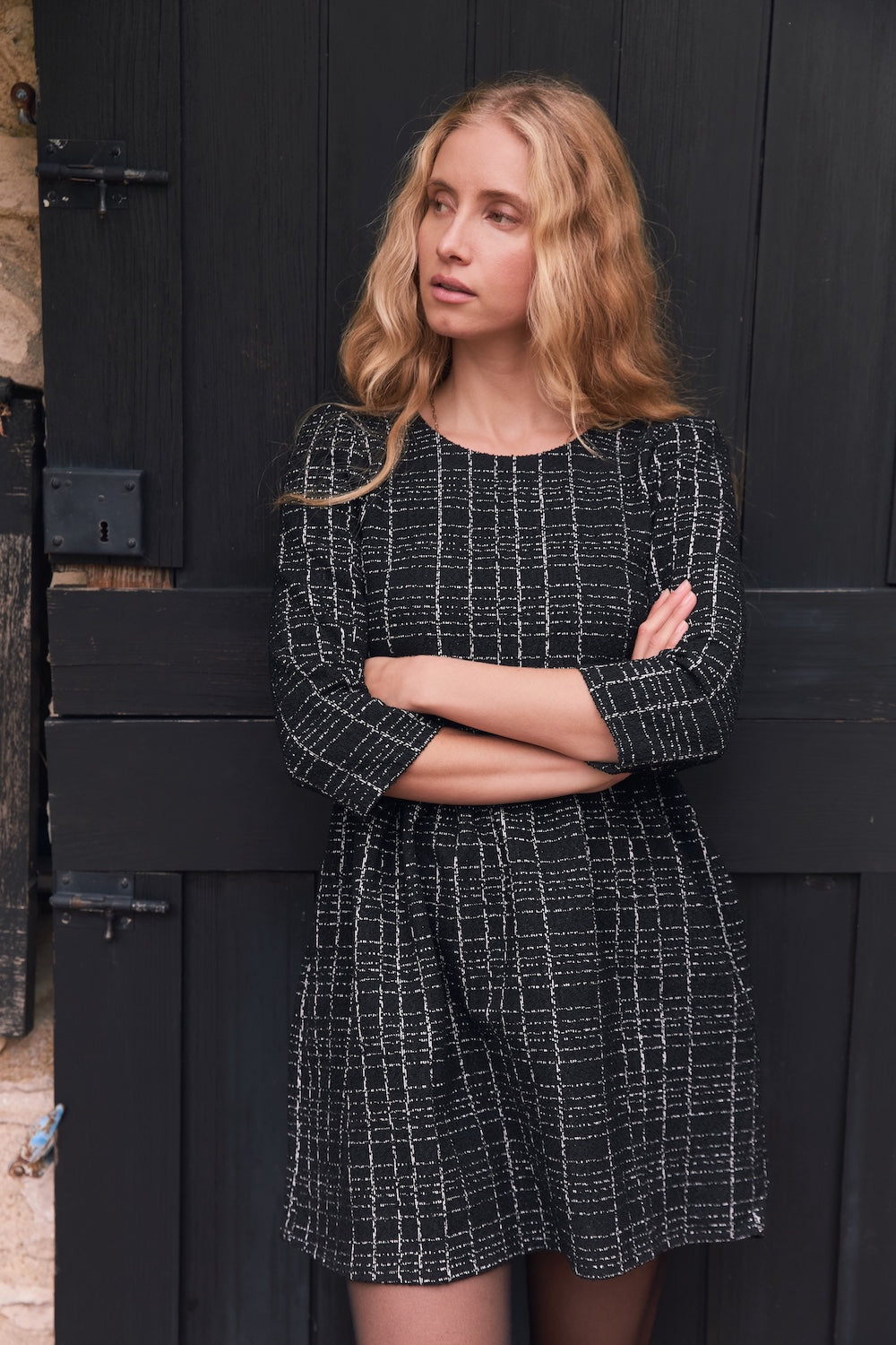 Robe Marguerite tweed noir (dispo le 17.10)