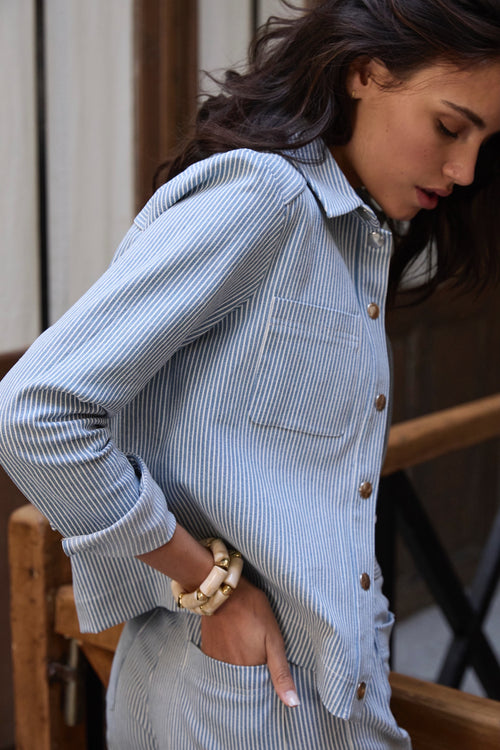 Veste Bréhat denim rayé