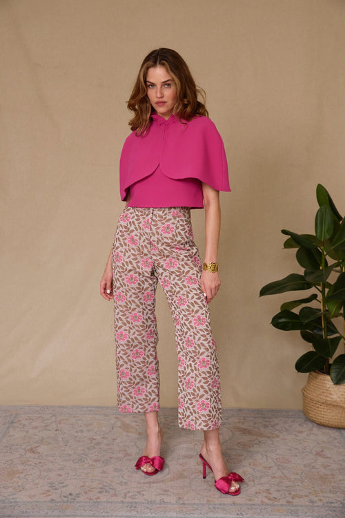 Pantalon Paimpol jacquard rose