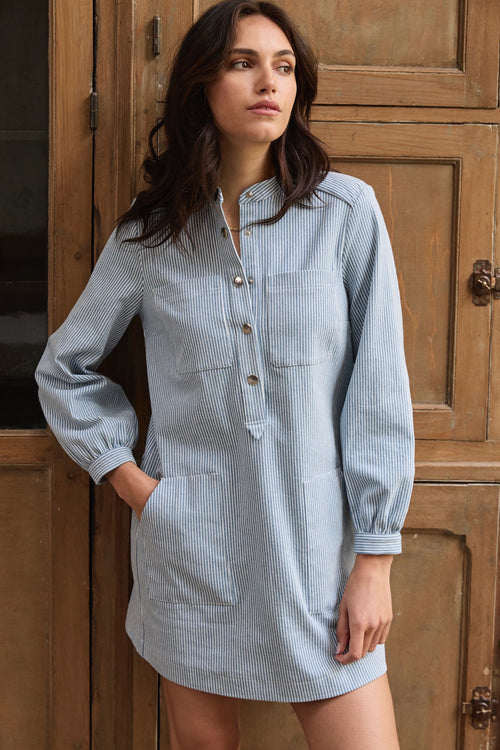 Robe Sydney denim rayé