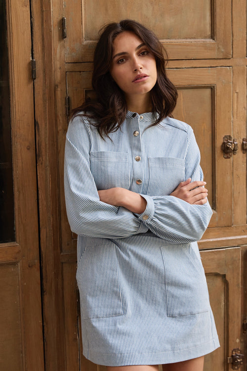 Robe Sydney denim rayé
