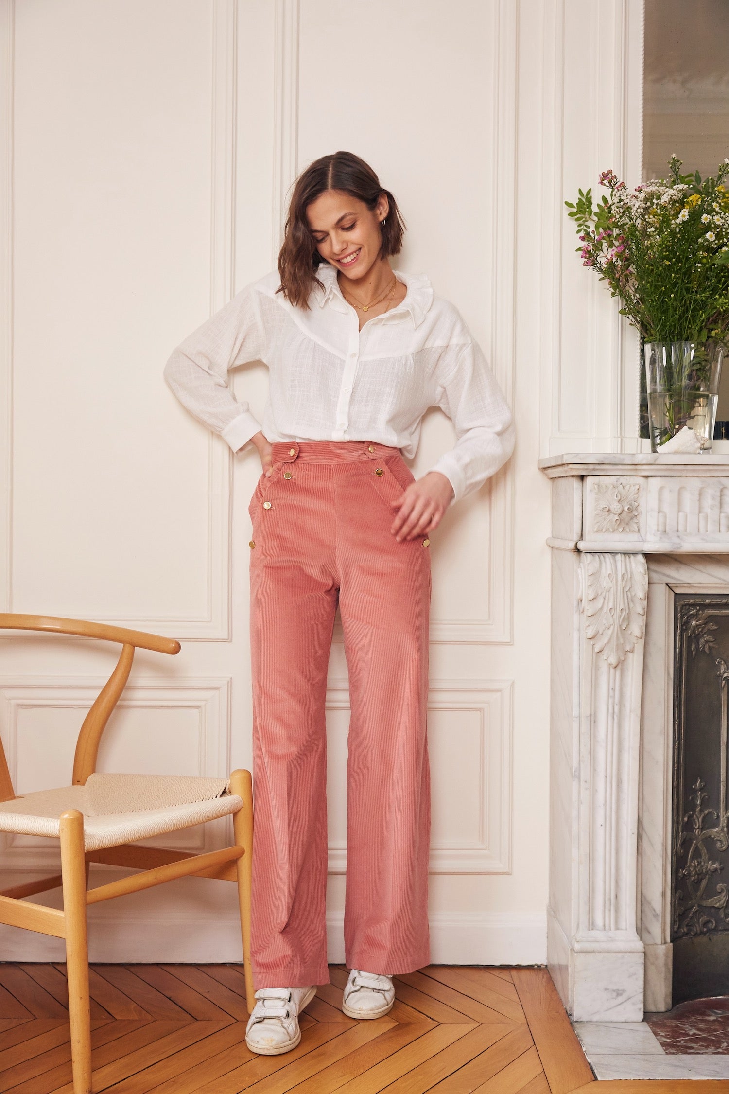 Pink velvet Malo pants