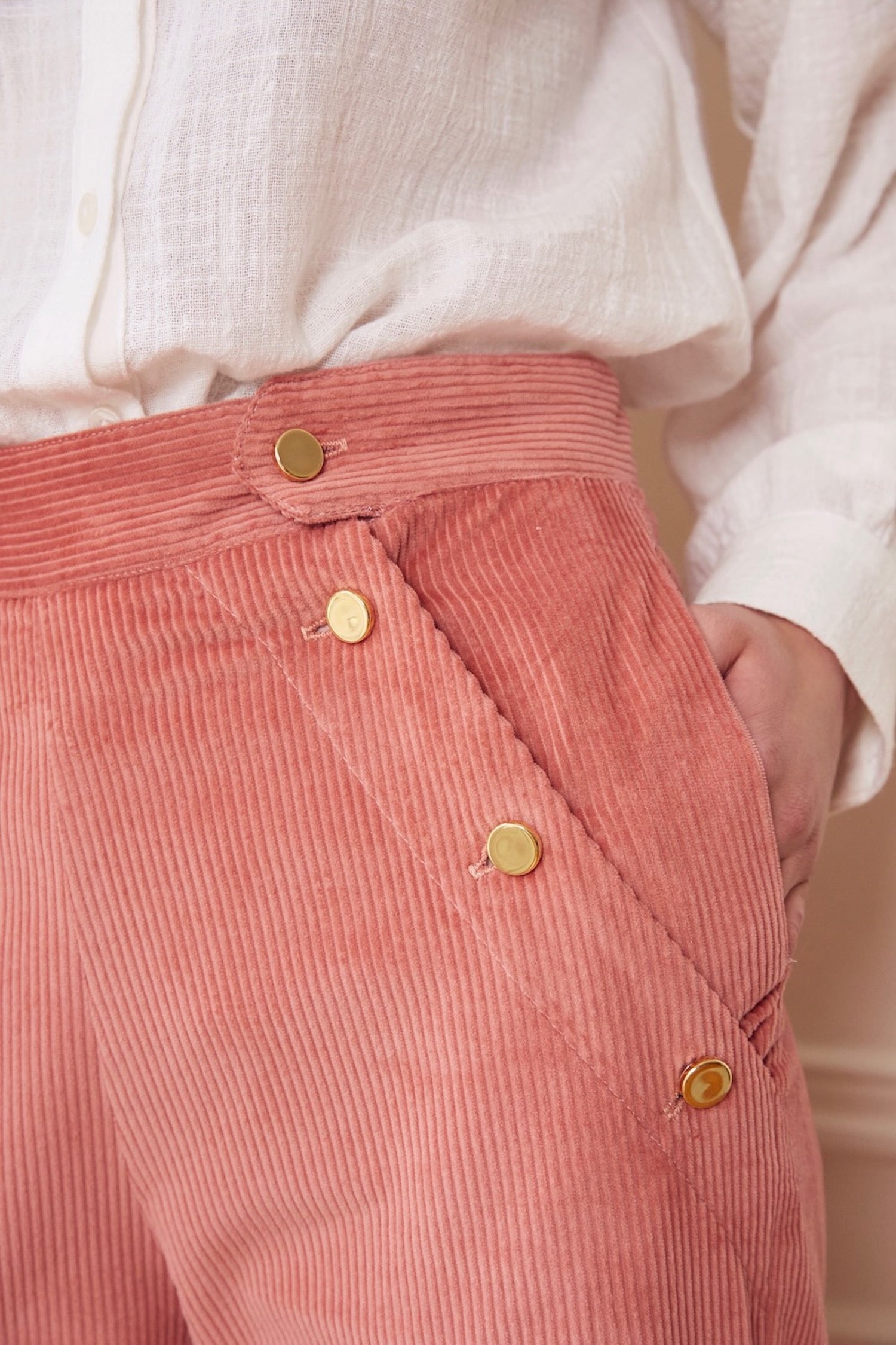 Pantalon Malo velours rose