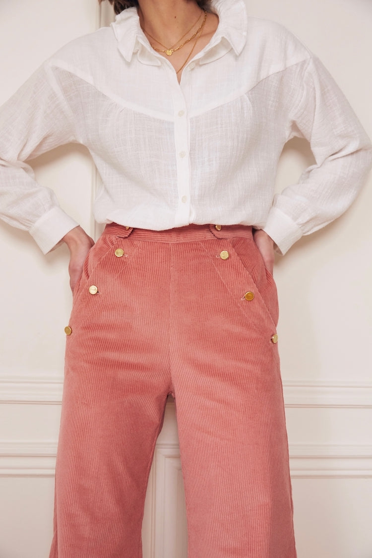 Pantalon Malo velours rose
