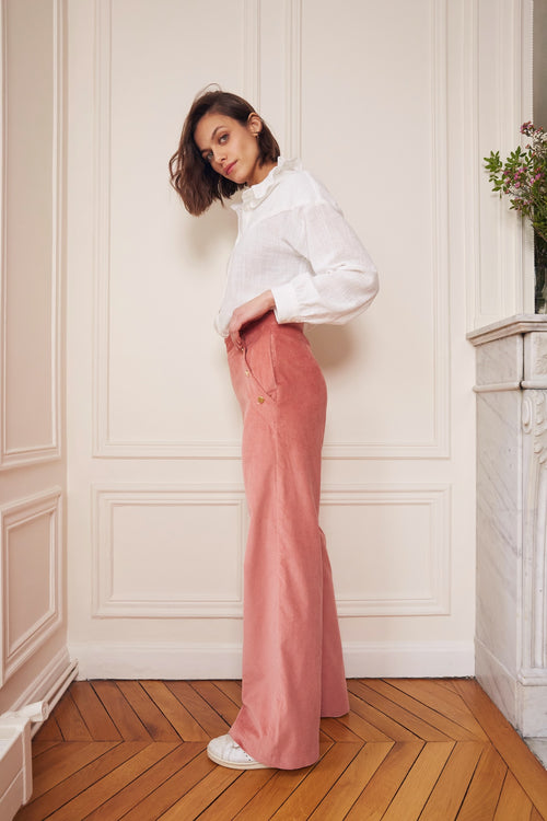 Pantalon Malo velours rose