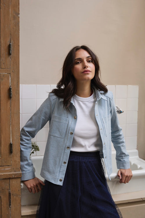 Veste Bréhat denim rayé