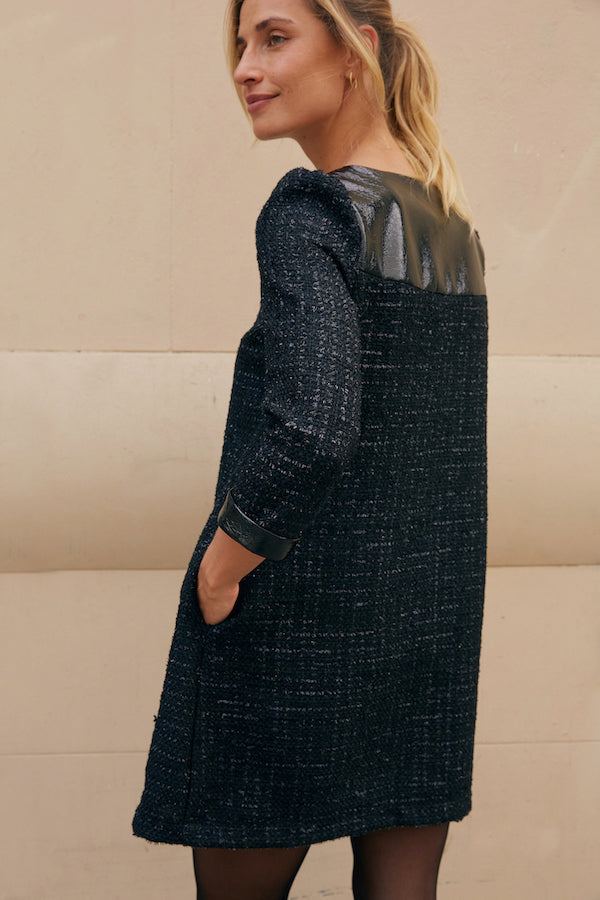 Robe Manon tweed noire