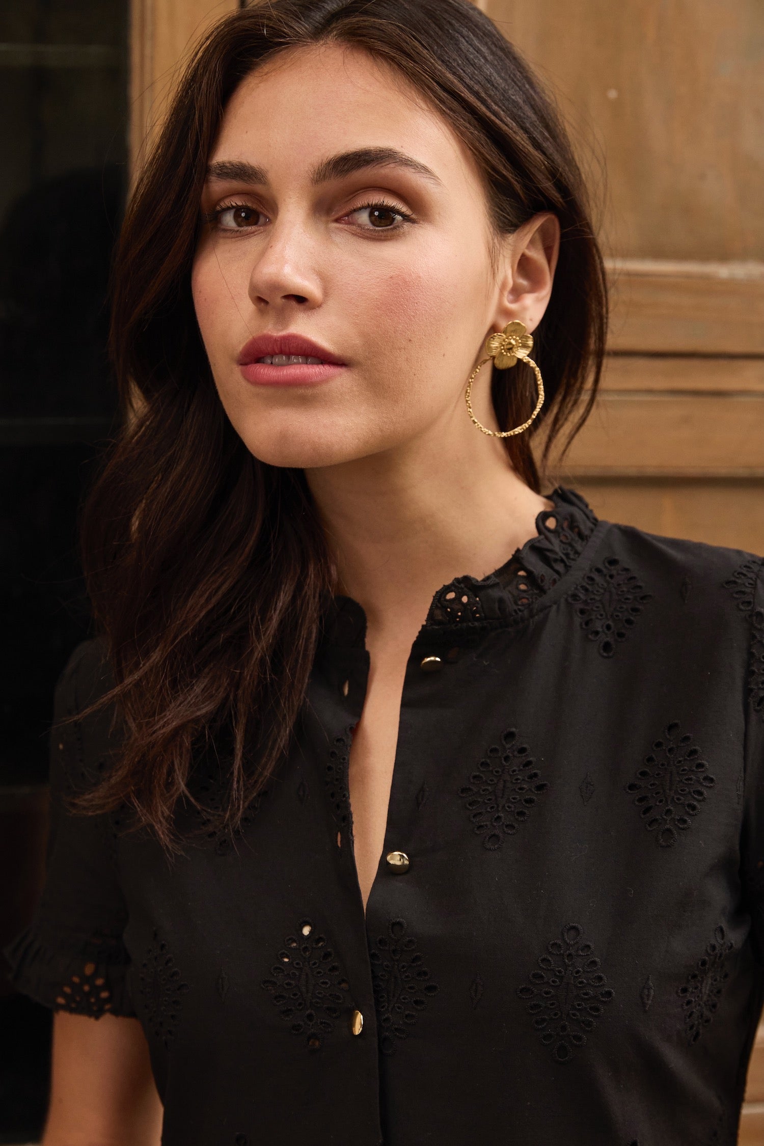 Robe Cassis brodée noire